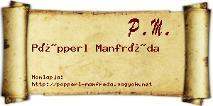 Pöpperl Manfréda névjegykártya
