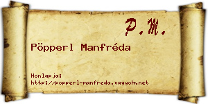 Pöpperl Manfréda névjegykártya